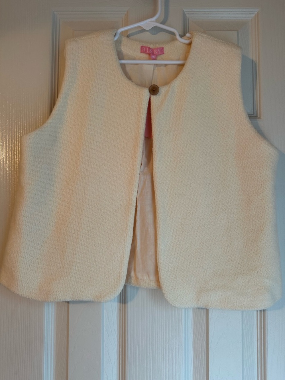 Girl’s Bisby Cream Sherpa Vest Size 10 NEW